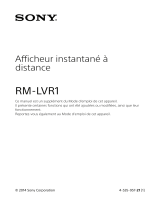 Sony RM-LVR1 Le manuel du propriétaire