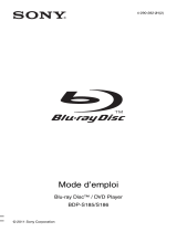 Sony BDP-S185 Le manuel du propriétaire