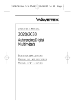 Wavetek 2020 2030 Autoranging digitalmultimeters Manuel utilisateur