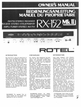 Rotel RX-152 MKII Le manuel du propriétaire