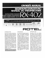 Rotel RX-402 Le manuel du propriétaire
