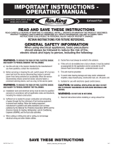 Air King BFQ50 Important Instructions & Operating Manual
