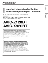 Pioneer AVIC-Z120BT Une information important