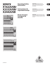 Behringer XENYX X1622USB Operating Instructions Manual
