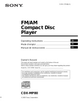 Sony CDX-MP80 Le manuel du propriétaire