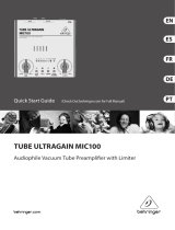 Behringer Tube Ultragain MIC100 Guide de démarrage rapide