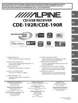Alpine CDE-190R Le manuel du propriétaire