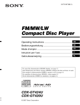 Sony CDX-GT420 Le manuel du propriétaire
