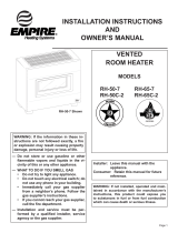 Empire Heating Systems Visual Flame and Closed Front Vented Room Heaters (RH50/65C) Manuel utilisateur