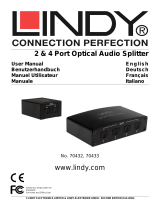 Lindy 4 Port TosLink Digital Optical Audio Splitter Manuel utilisateur