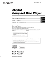 Sony CDX-F7715X Manuel utilisateur