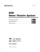 Sony DAV-SB200 Le manuel du propriétaire