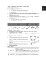Acer V193W - bm - 19" LCD Monitor Guide de démarrage rapide