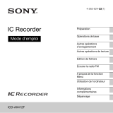 Sony ICD-AX412FS0 Le manuel du propriétaire