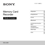 Sony ICD-LX30B Le manuel du propriétaire