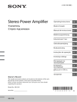 Sony XM-GS4 Le manuel du propriétaire