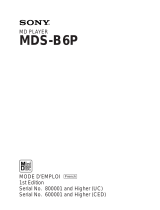Sony MDS-B6P Manuel utilisateur