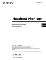 Sony XVM-H65 - Monitor Mode d'emploi
