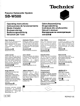 Panasonic SBW500 Mode d'emploi