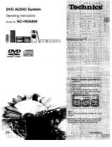 Technics SCHDA800 Le manuel du propriétaire