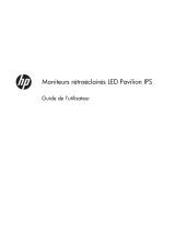 HP Pavilion 25bw 25-inch Diagonal IPS LED Backlit Monitor Le manuel du propriétaire