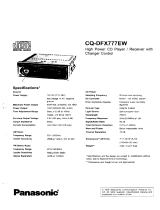 Panasonic CD Player CQ-DFX777EW Manuel utilisateur