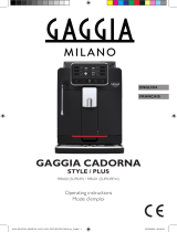 Gaggia Cadorna Style Le manuel du propriétaire