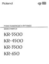 Roland KR-650 Le manuel du propriétaire