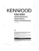 Kenwood KAC-8403 Le manuel du propriétaire