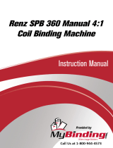 MyBinding Renz SPB 360 ComfortPlus Electric 4:1 Coil Binding Machine Manuel utilisateur