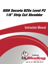 MyBinding HSM Securio B26s Level 2 1/8" Strip Cut Shredder Manuel utilisateur