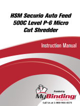 MyBinding HSM Securio Auto Feed 500C Level 5 Micro Cut Shredder Manuel utilisateur