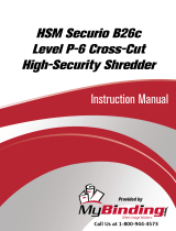 MyBinding HSM Securio B26c Level P-6 Cross-Cut High-Security Shredder Manuel utilisateur