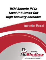 MyBinding HSM Securio P44c Level P-6 Cross-Cut High-Security Shredder Manuel utilisateur