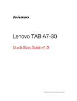 Lenovo Tab A7-30 Guide de démarrage rapide
