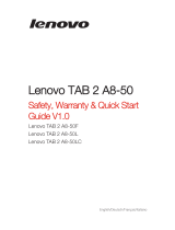 Lenovo TAB 2 A8050F Safety, Warranty & Quick Start Manual