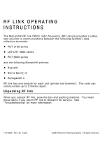 Paxar Monarch RF Link 7400 Operating Instructions Manual