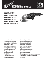 Milwaukee AGV 16-125 QXC Instructions For Use Manual