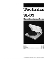 Technics SL-D3 Le manuel du propriétaire