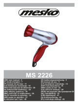 Mesko MS 2226 Red Hair Dryer Manuel utilisateur
