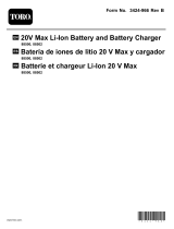 Toro 20V Max Standard Battery Pack Manuel utilisateur