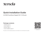 Tenda AX1800 Dual Band Gigabit Wi-Fi 6 Router Guide d'installation