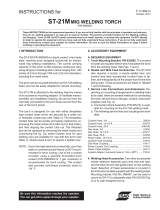 ESAB ST-21M Mig Welding Torch Troubleshooting instruction