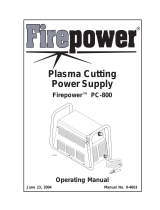 Firepower Plasma Cutting Power Supply Firepower™ PC-800 Manuel utilisateur