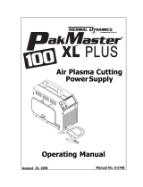 Thermal Dynamics PakMaster™ 100 XL™ Plus Air Plasma Cutting Power Supply Manuel utilisateur