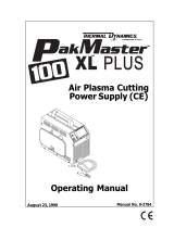 Thermal Dynamics PakMaster™ 100 XL™ Plus Air Plasma Cutting Power Supply Manuel utilisateur