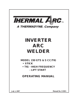 Thermal Arc Inverter Arc Welder Model 150 GTS & S CC/TIG Manuel utilisateur