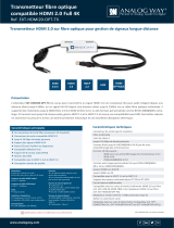 Analog way Full 4K HDMI 2.0 compatible optical transmitter Fiche technique