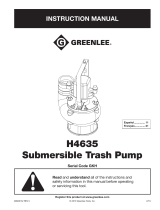 Greenlee H4635 - 49334 Submersible Trash Pump - Serial GKH Manual Manuel utilisateur