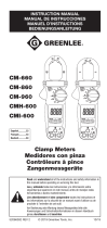 Greenlee CM-660, CM-860, CM-960, CMI-600, CMH-600 Clamp Meter Manuel utilisateur